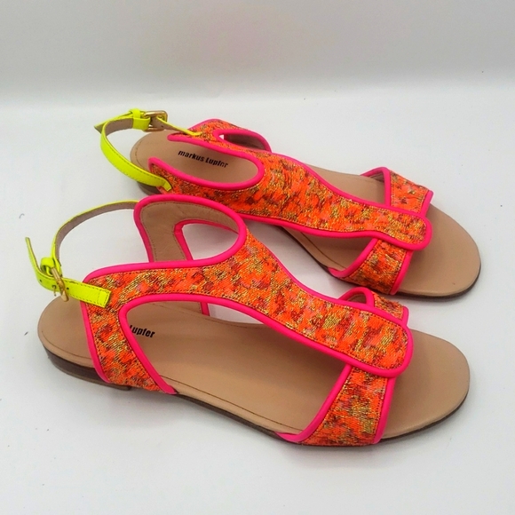 Markus Lupfer size 40 NEW NEVER BEEN WORN COLOR HOT PINK ORANGE & LIME GREEN - Picture 4 of 10
